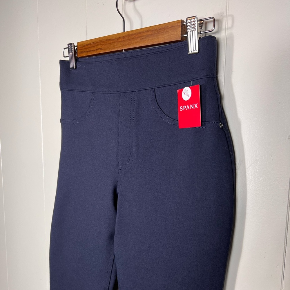 Spanx Navy Blue Perfect Pant 4-Pocket Ankle Pull On Pant size 2 PETITE